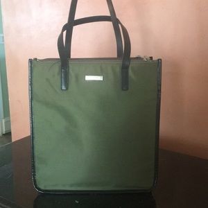 Burberrys London Blue Label Olive Nylon Tote